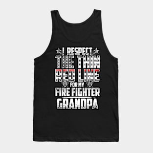 Fire Fighter Grandpa Thin Red Line Tank Top